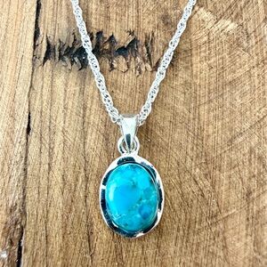 Silver Turquoise Pendant Necklace